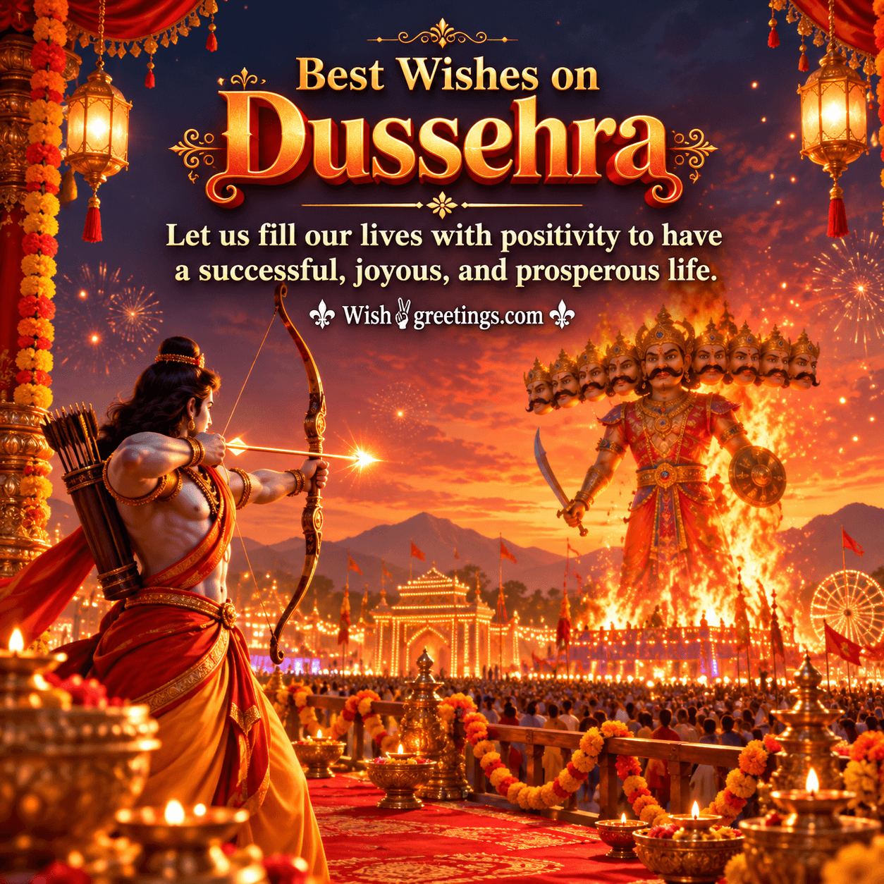 Best Wishes On Dussehra Positivity Message Image