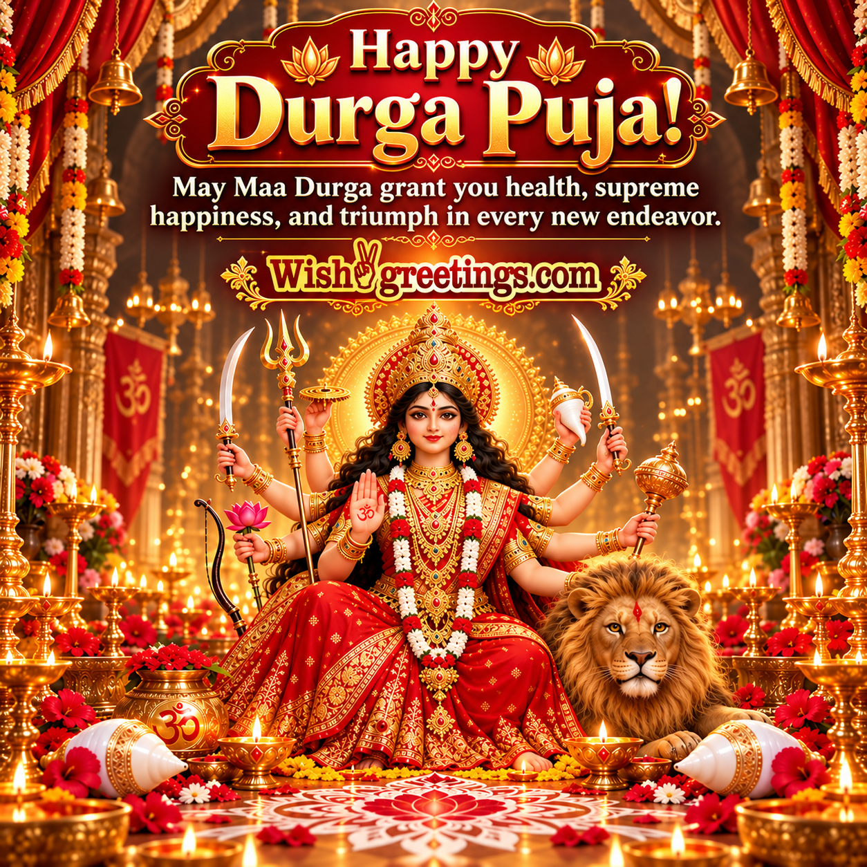 Happy Durga Puja Lovely Greeting Picture