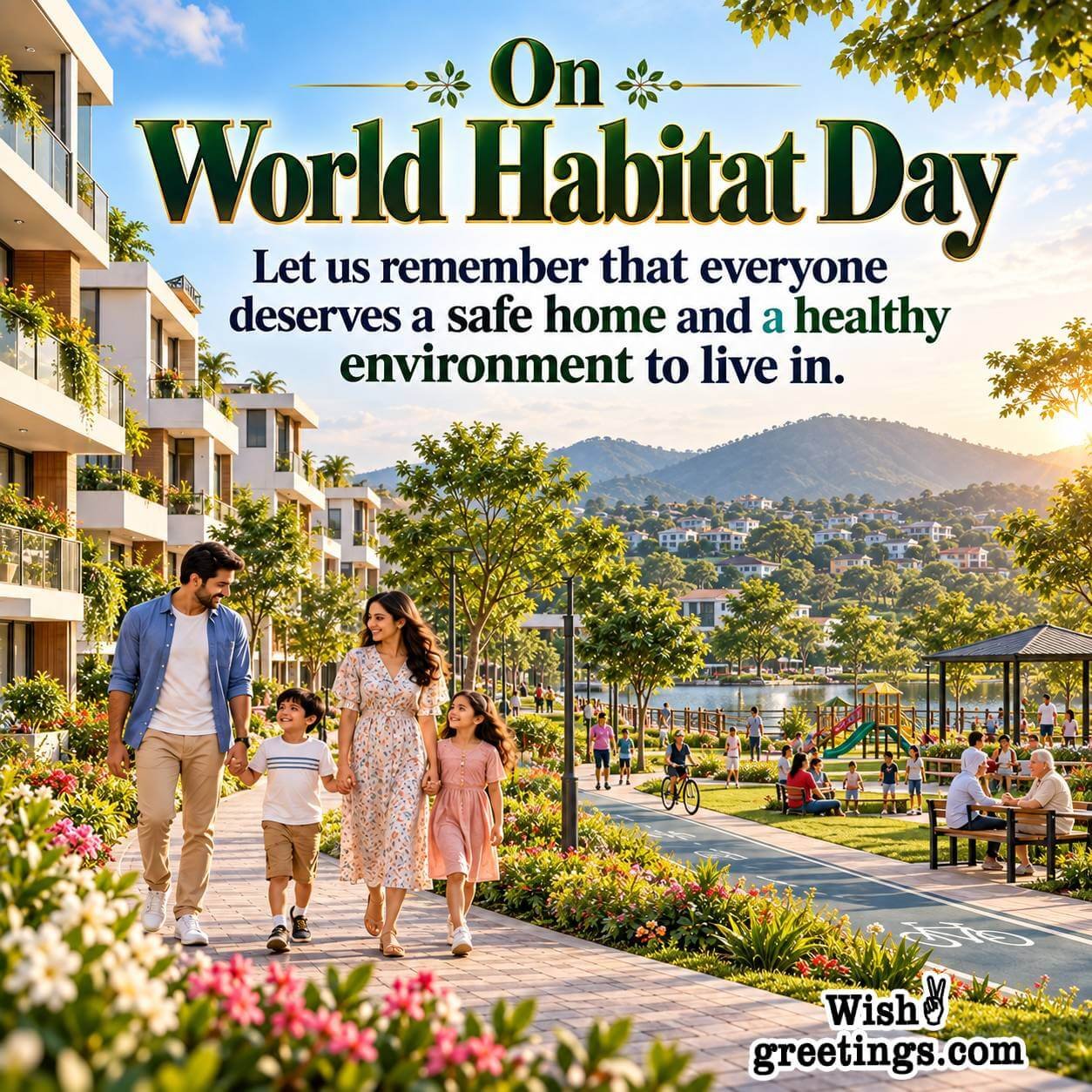 On World Habitat Day Wishing Image